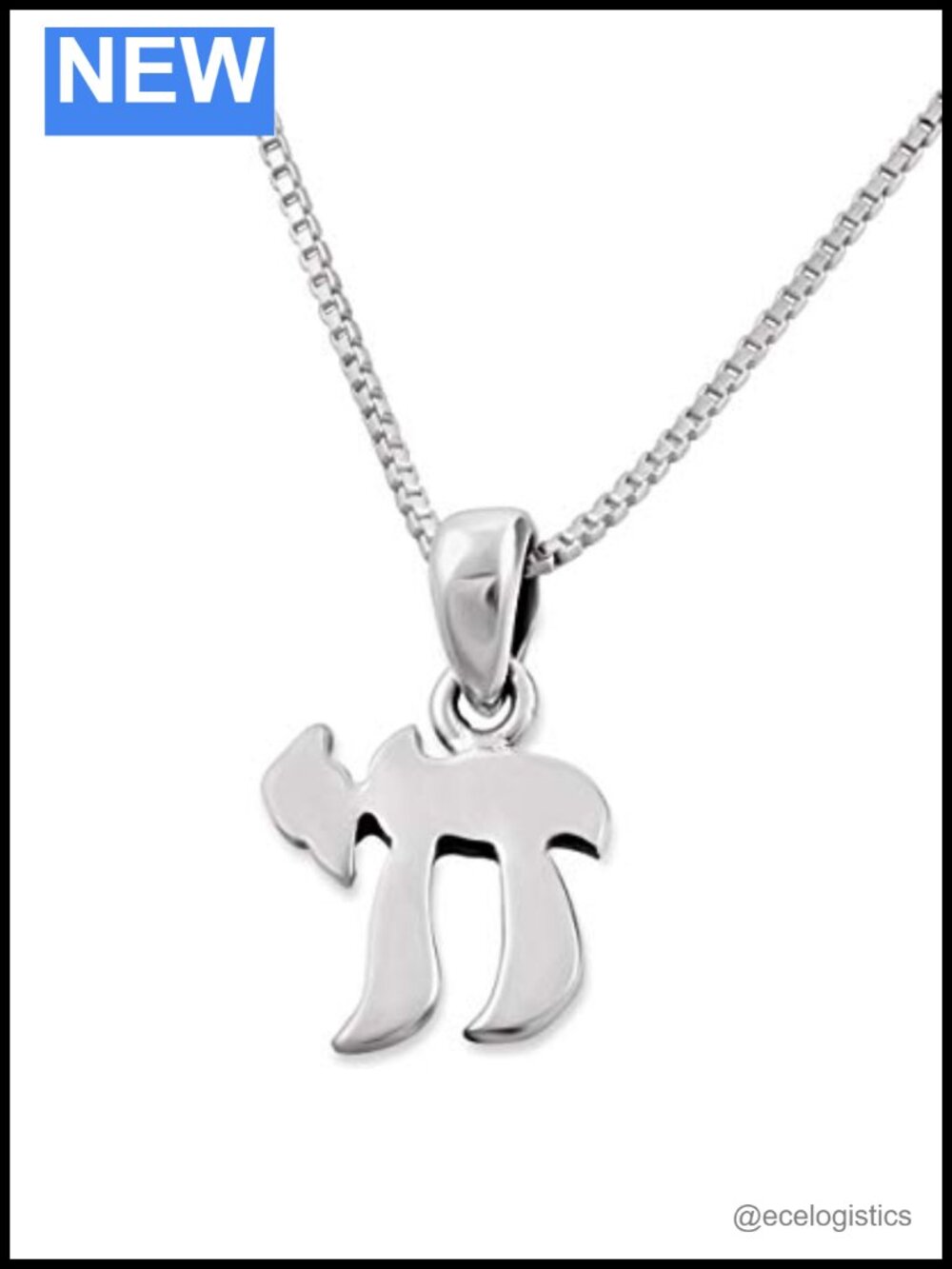 Sterling Silver Small Hebrew Letter Chai Necklace Pendant Sign of Life with 16"
